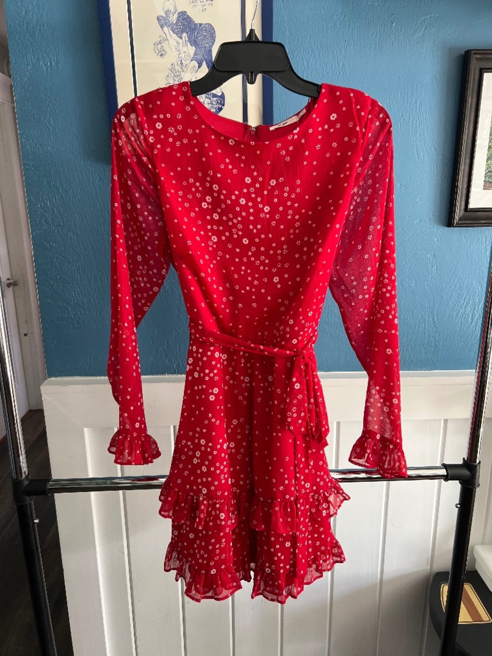 Red floral dress